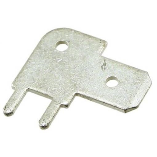TE Connectivity Zásuvný konektor, řada: FASTON .250 Neizolované, 6.3 x 0.8 mm, Černá Vnější, celková délka: 16 mm,