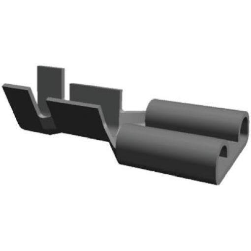 TE Connectivity Zásuvný konektor, řada: FASTIN-FASTON .110 Neizolované, 2.79 x 0.79 mm, Černá Vnitřní, celková délka: 14