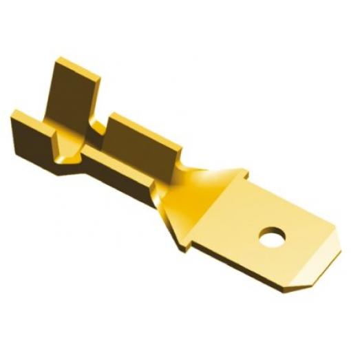 TE Connectivity Zásuvný konektor, řada: FASTON .187 Neizolované, 4.75 x 0.51 mm, Žlutá Vnější, celková délka: 17.15 mm,
