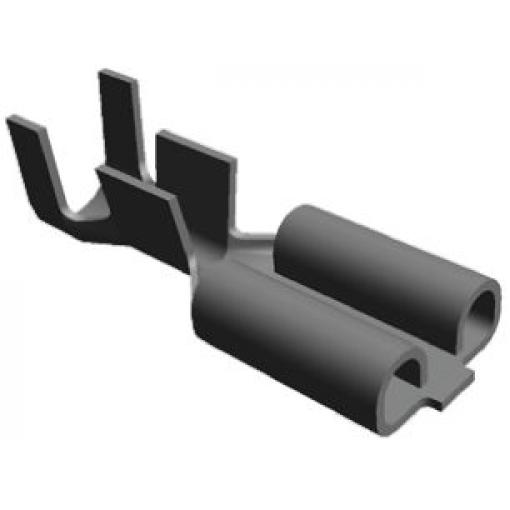 TE Connectivity Zásuvný konektor, řada: FASTON .250 Neizolované, 4.75 x 0.51 mm, Černá Vnitřní, celková délka: 0.585 in,