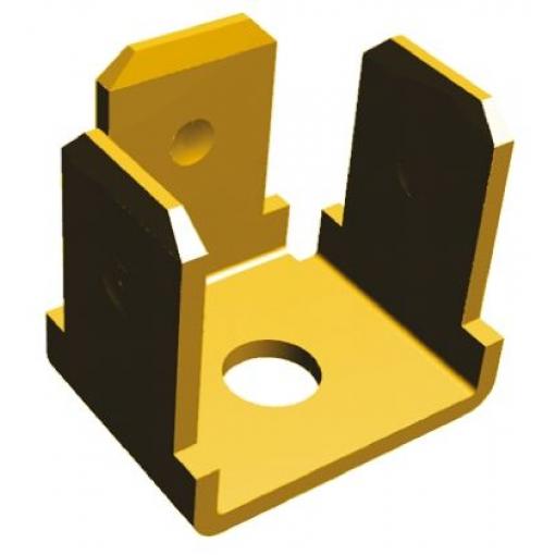 TE Connectivity Zásuvný konektor, řada: FASTON .250 Neizolované, 6.35 x 0.81 mm, Žlutá Vnější, celková délka: 11.94 mm,