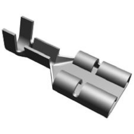 TE Connectivity Zásuvný konektor, řada: FASTON .250 Neizolované, 6.35 x 0.81 mm, Černá Vnitřní, celková délka: 17.1 mm,