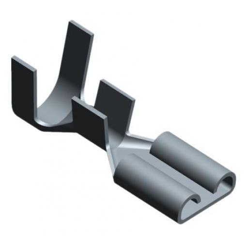 TE Connectivity Zásuvný konektor, řada: FASTON .250 Neizolované, 7.62 x 0.46 mm, Černá Vnitřní, celková délka: 20.93 mm,