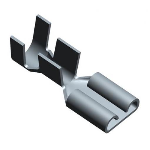 TE Connectivity Zásuvný konektor, řada: FASTON .250 Neizolované, 7.62 x 0.46 mm, Černá Vnitřní, celková délka: 19.69 mm,