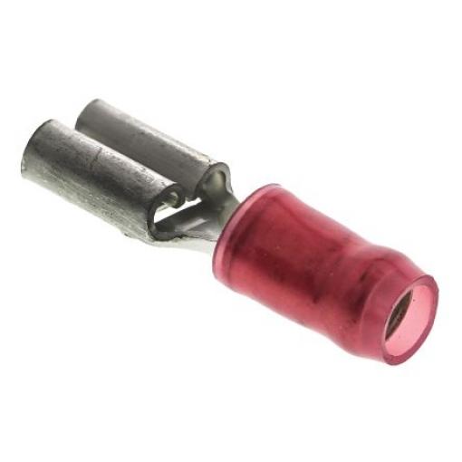 TE Connectivity Zásuvný konektor, řada: PIDG FASTON .197 Izolované, 5 x 0.8 mm, Červená Vnitřní, celková délka: 21.6 mm,