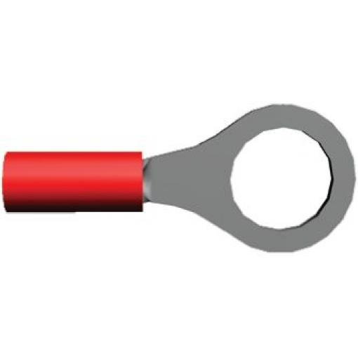 Očková koncovka, řada: PIDG, pokovení: Cín, M10, Červená, 105 °C, min. AWG: 22 AWG, max. AWG: 16 AWG, Izolované, TE