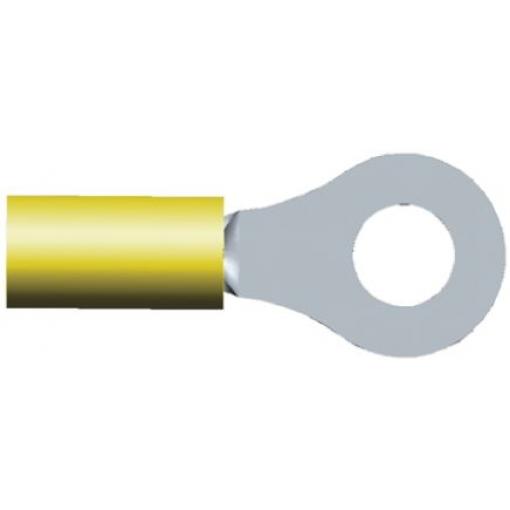 Očková koncovka, řada: PIDG, pokovení: Cín, M6, Žlutá, 105 °C, min. AWG: 12 AWG, max. AWG: 10 AWG, Izolované, TE