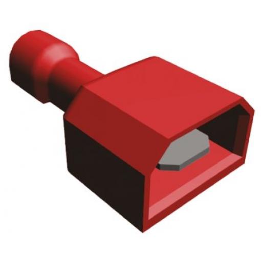 TE Connectivity Zásuvný konektor, řada: Ultra-Fast .187 Izolované, 4.75 x 0.81 mm, Čirá, Červená Vnější, celková délka: