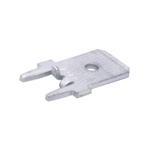 TE Connectivity Zásuvný konektor, řada: FASTON .250 Neizolované, 6.35 x 0.84 mm, Černá Vnější, celková délka: 14.02 mm,