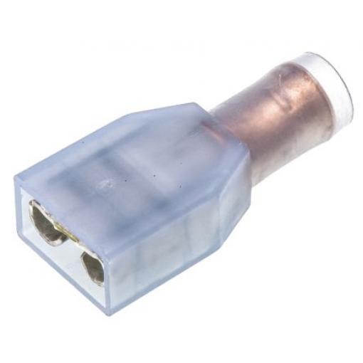 TE Connectivity Zásuvný konektor, řada: PIDG FASTON .250 Izolované, 6.35 x 0.81 mm, Modrá Vnitřní, celková délka: 21.5