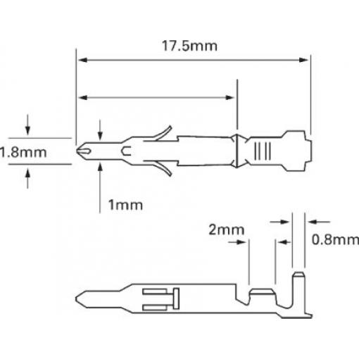 TE Connectivity Krimpovací svorka, řada: Mini-Universal MATE-N-LOK, Vnější Krimpovací, pokovení: Zlatá, max. AWG: 22