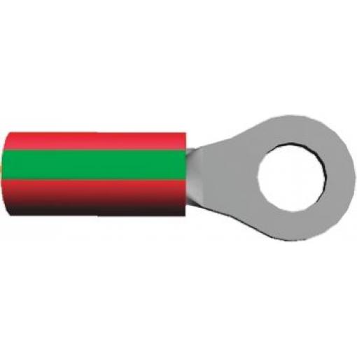 Očková koncovka, řada: PIDG, pokovení: Cín, M4, Červená, 105 °C, min. AWG: 22 AWG, max. AWG: 16 AWG, Izolované, TE