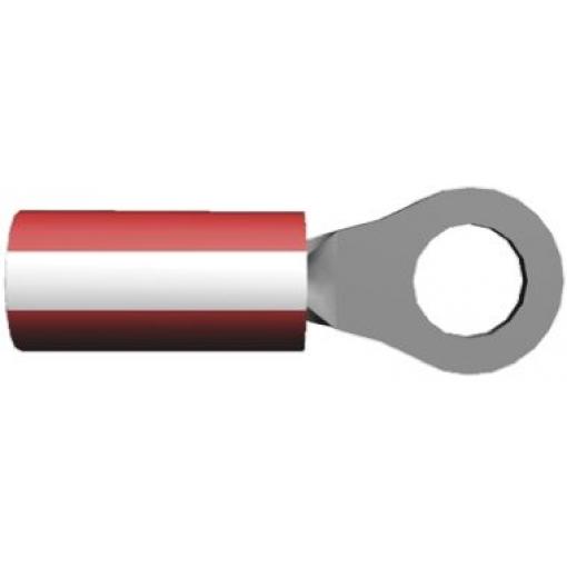 Očková koncovka, řada: PIDG, pokovení: Cín, M4, Červená, Bílá, 105 °C, min. AWG: 26 AWG, max. AWG: 16 AWG, Izolované, TE