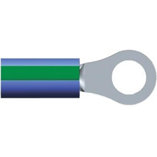 Očková koncovka, řada: PIDG, pokovení: Cín, M5, Zelená, Modrá, 105 °C, min. AWG: 14 AWG, max. AWG: 14 AWG, Izolované, TE