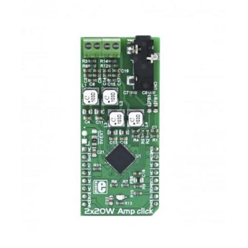 Vývojová sada pro analogové obvody MIKROE-2779 Click zesilovač 2 x 20 W MAX9744 Stereofonní audio zesilovač