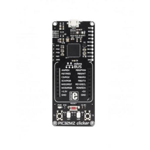 MikroElektronika Vývojová deska, PIC32MZ, MikroBUS, MCU MIKROE-2788, Mikrokontrolér, PIC32MZ Clicker, Přídavná deska