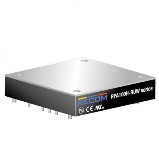 Recom Měnič DC/DC RPA100H-RUW, výstup: 24 V dc 3 kV ac, Vin 137.5V dc 4.2 A, Vin 16.8V 100 W -40 °C 97 °C Průchozí otvor