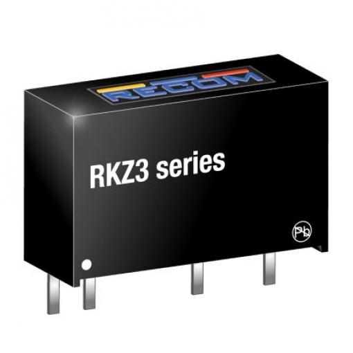 Recom Měnič DC/DC RKZ3, výstup: 12 V dc 3 kV dc, Vin 26.4V dc 250 mA, Vin 21.6V 3 W -40 °C 90 °C Průchozí otvor