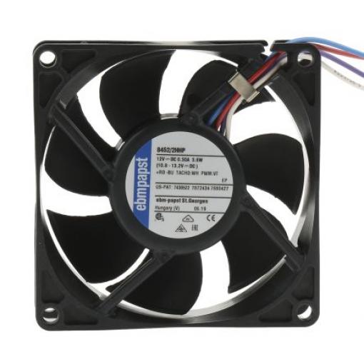 ebm-papst Axiální ventilátor, řada: 8450, průtok vzduchu: 82 m³/h 3.6 W 12 V dc 0.12 A IP20 25.4 mm 80 mm 80 mm