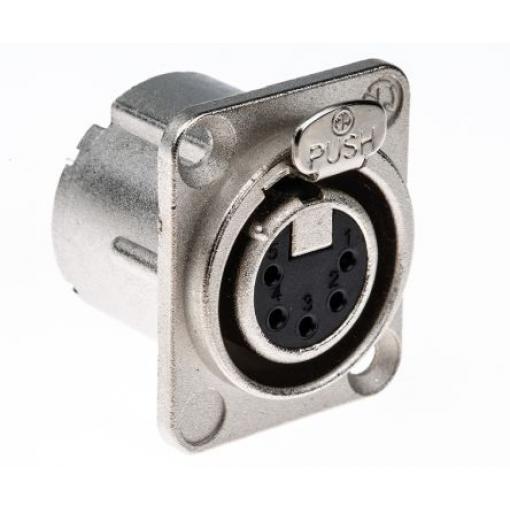 Neutrik Konektor XLR, počet kontaktů: 5, orientace těla: Rovný Vnitřní, pokovení: Stříbro přes nikl, Panel, 50 V,