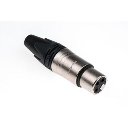 Neutrik Konektor XLR, počet kontaktů: 3, orientace těla: Rovný Vnitřní, pokovení: Stříbrná, Kabel, 50 V, materiál
