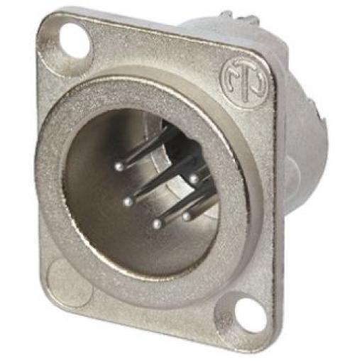 Neutrik Konektor XLR, počet kontaktů: 6, orientace těla: Rovný Vnější, pokovení: Stříbro přes nikl, Panel, 50 V,