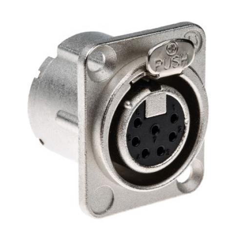 Neutrik Konektor XLR, počet kontaktů: 7, orientace těla: Rovný Vnitřní, pokovení: Stříbro přes nikl, Panel, 50 V,