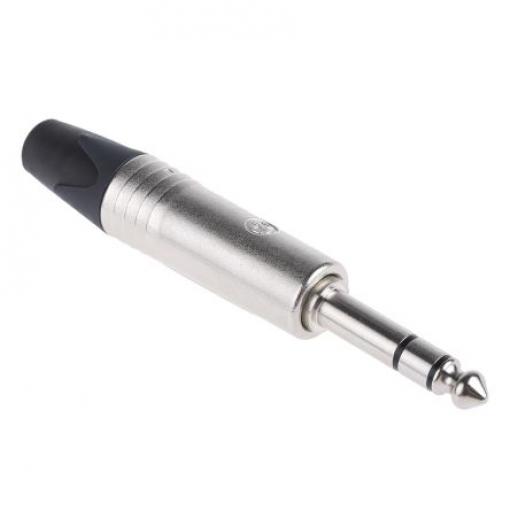 Neutrik Konektor jack, Kabel, Stereo, Pájecí Vnější, 6.35 mm 3 3A barva Černá, orientace těla: Rovný, materiál kontaktu: