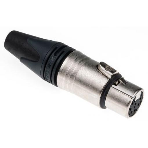 Neutrik Konektor XLR, počet kontaktů: 7, orientace těla: Rovný Vnitřní, pokovení: Stříbro přes nikl, Kabel, 50 V,