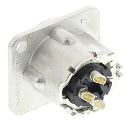 Neutrik Konektor XLR, počet kontaktů: 3, orientace těla: Rovný Vnější, pokovení: Stříbro přes nikl, Kabel, 50 V,