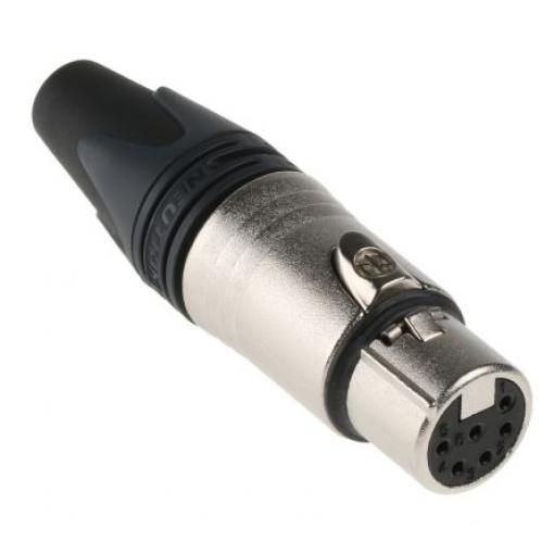 Neutrik Konektor XLR, počet kontaktů: 6, orientace těla: Rovný Vnitřní, pokovení: Stříbro přes nikl, Kabel, 50 V,
