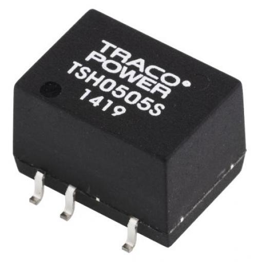 TRACOPOWER Měnič DC/DC TSH, výstup: 5 V dc 1 kV dc, Vin 5V dc 400 mA, Vin 4.5V 2 W -40 °C 85 °C Povrch