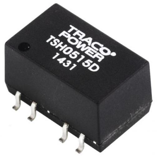 TRACOPOWER Měnič DC/DC TSH, výstup: 15 V dc 1 kV dc, Vin 5V dc 65 mA, Vin 4.5V 2 W -40 °C 85 °C Povrch