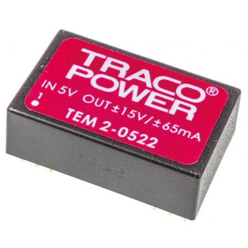 DC-DC převodník 2W, výstup: ±15V dc ±65mA 1kV dc, Vin 4,5 → 5,5 V DC
