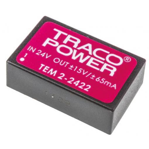 DC-DC převodník 2W, výstup: ±15V dc ±65mA 1kV dc, Vin 21,6 → 26,4 V DC