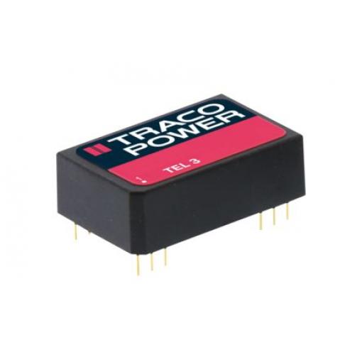 TRACOPOWER Měnič DC/DC TEL 3, výstup: 15 V dc 1.5 kV dc, Vin 75V dc 100 mA, Vin 36V 3 W -40 °C 85 °C Montáž na plošný