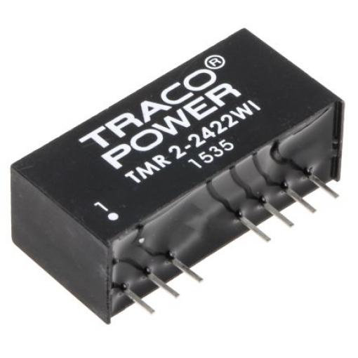 TRACOPOWER Měnič DC/DC TMR 2WI, výstup: 12 V dc 1.5 kV dc, Vin 36V dc 83 mA, Vin 9V 2 W -40 °C 85 °C Průchozí otvor