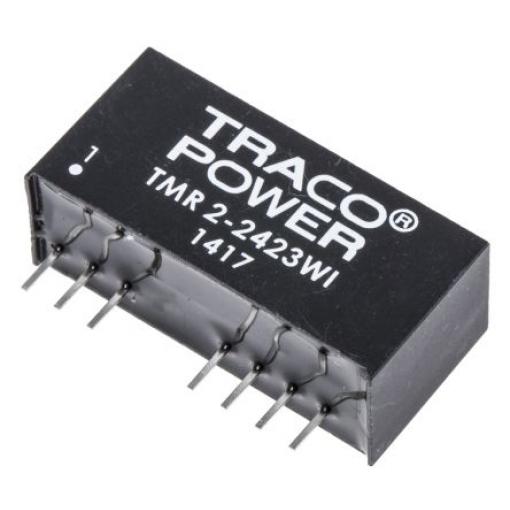 TRACOPOWER Měnič DC/DC TMR 2WI, výstup: 15 V dc 1.5 kV dc, Vin 36V dc 67 mA, Vin 9V 2 W -40 °C 85 °C Průchozí otvor