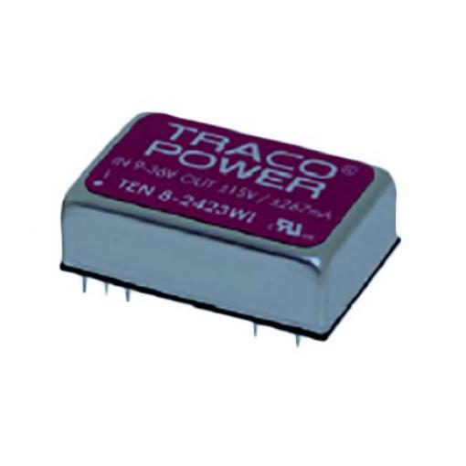 TRACOPOWER Měnič DC/DC TEN 8WI, výstup: 15 V dc 1.5 kV dc, Vin 75V dc 267 mA, Vin 18V 8 W -40 °C 85 °C Průchozí otvor