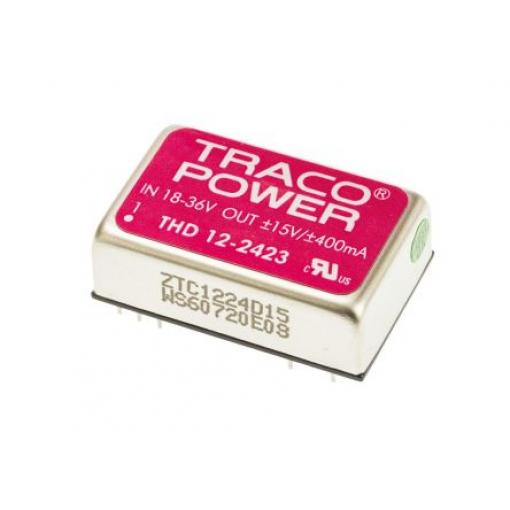 TRACOPOWER Měnič DC/DC THD 12, výstup: 15 V dc 1.5 kV dc, Vin 36V dc 400 mA, Vin 18V 12 W -40 °C 85 °C Průchozí otvor