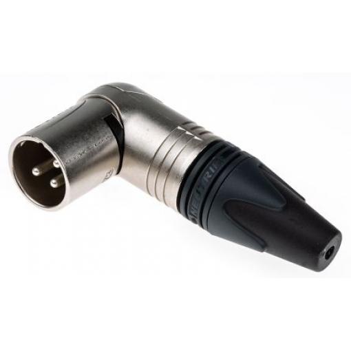 Neutrik Konektor XLR, počet kontaktů: 3, orientace těla: Pravý úhel Vnější, pokovení: Stříbro přes nikl, Kabel, 50 V ac,