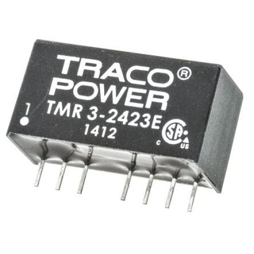 TRACOPOWER Měnič DC/DC TMR 3E, výstup: 15 V dc 1.5 kV dc, Vin 36V dc 100 mA, Vin 18V 3 W -40 °C 85 °C Montáž na plošný