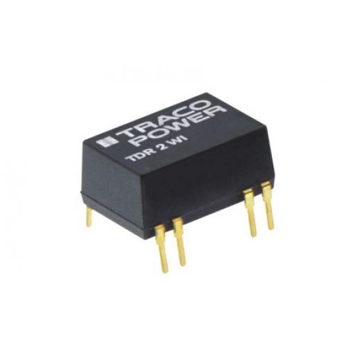 TRACOPOWER Měnič DC/DC TDR 2WI, výstup: 12 V dc 1.5 kV dc, Vin 36V dc 167 mA, Vin 9V 2 W -40 °C 85 °C Montáž na plošný