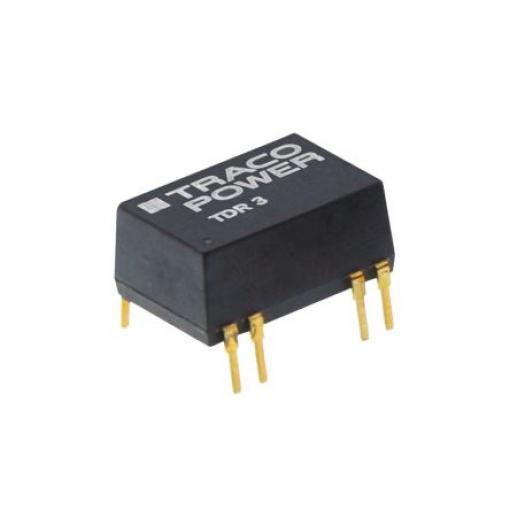 TRACOPOWER Měnič DC/DC TDR 3, výstup: 12 V dc 1.5 kV dc, Vin 18V dc 125 mA, Vin 9V 3 W -40 °C 85 °C Montáž na plošný