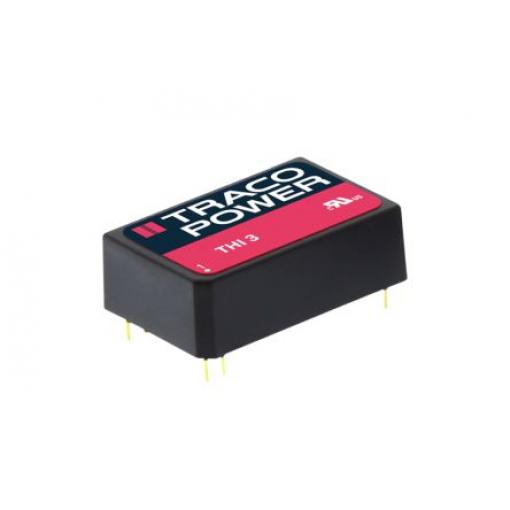 TRACOPOWER Měnič DC/DC THI 3, výstup: 15 V dc 4 kV ac, Vin 24V dc 100 mA, Vin 24V dc 3 W -40 °C 75 °C Průchozí otvor