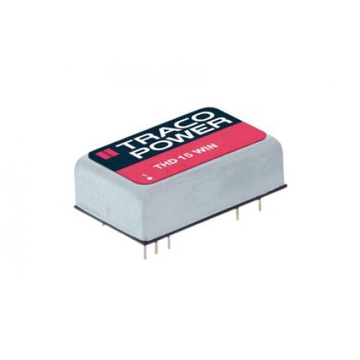 TRACOPOWER Měnič DC/DC THD 15WIN, výstup: 12 V dc 1.5 kV dc, Vin 36V dc 625 mA, Vin 9V 15 W -40 °C 85 °C Průchozí otvor
