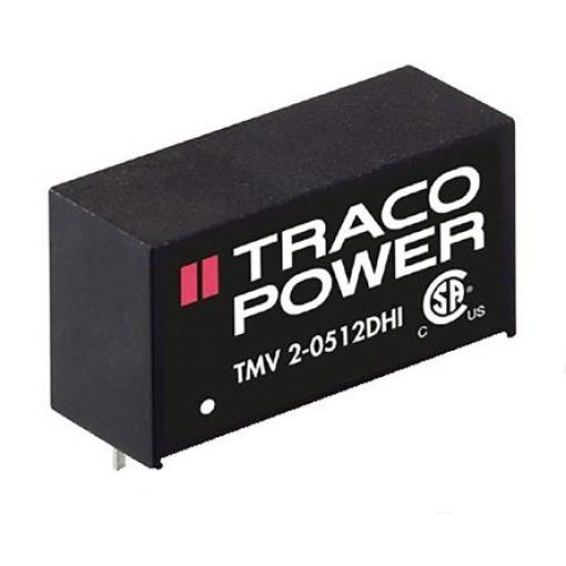 TRACOPOWER Měnič DC/DC TMV 2HI, výstup: 15 V dc 5.2 kV dc, Vin 15V dc 66 mA, Vin 0V 2 W -40 °C 85 °C Montáž na plošný