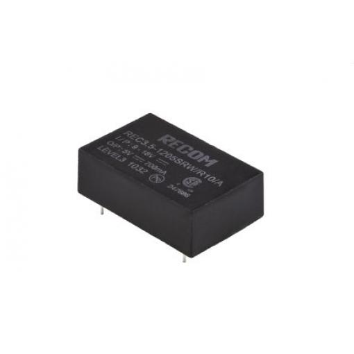 Recom Měnič DC/DC REC3.5, výstup: 5 V dc 10 kV dc, Vin 18V dc 700 mA, Vin 9V 3.5 W -40 °C 85 °C Průchozí otvor