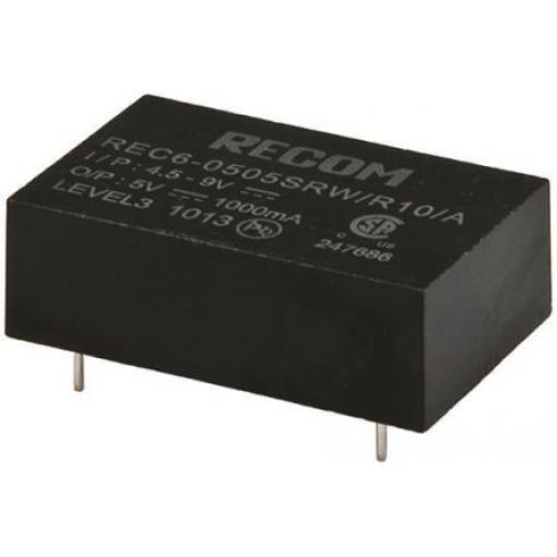 Recom Měnič DC/DC REC6, výstup: 15 V dc 10 kV dc, Vin 18V dc 400 mA, Vin 9V 6 W -40 °C 75 °C Průchozí otvor