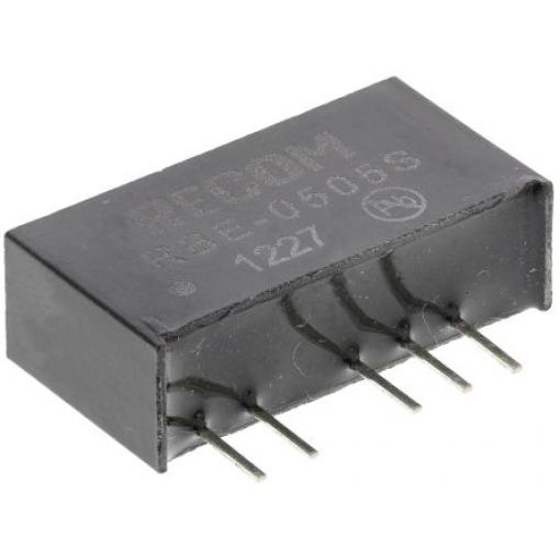 Recom Měnič DC/DC RBE, výstup: 5 V dc 1 kV dc, Vin 10V 200 mA, Vin 4.5V 1 W -40 °C 85 °C Průchozí otvor